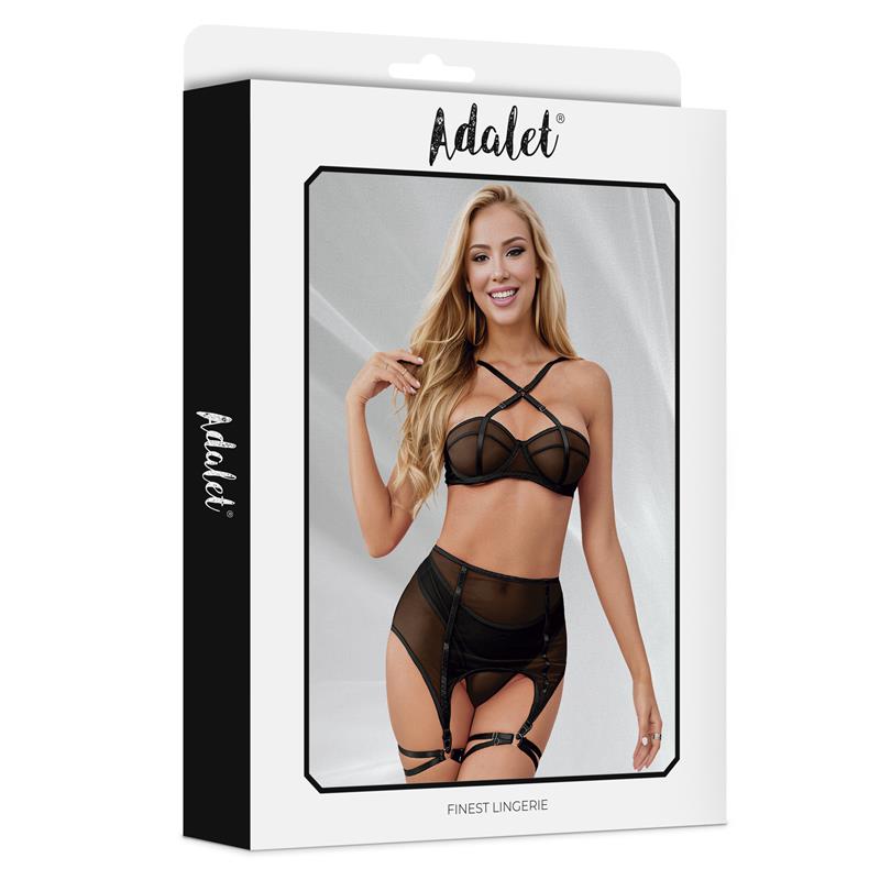 Aria Set Sujetador Tanga Ligero y Ligas