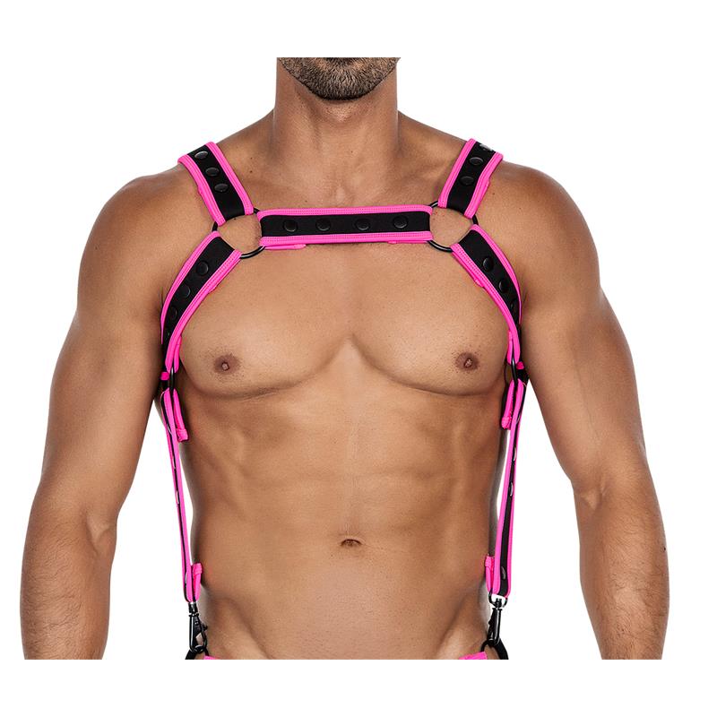 H4RNESS05 Arnes de Pecho Neon Rosa Talla Unica