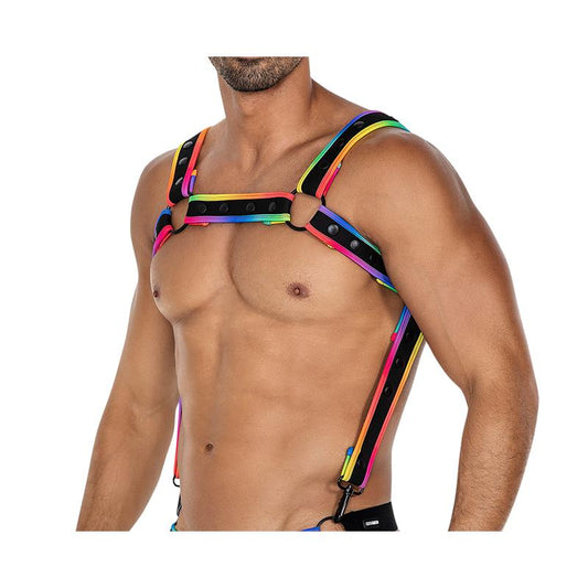 H4RNESS05 Arnes de Pecho Neon MultiColor Talla Unica