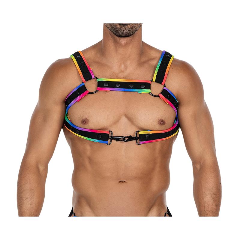 H4RNESS05 Arnes de Pecho Neon MultiColor Talla Unica