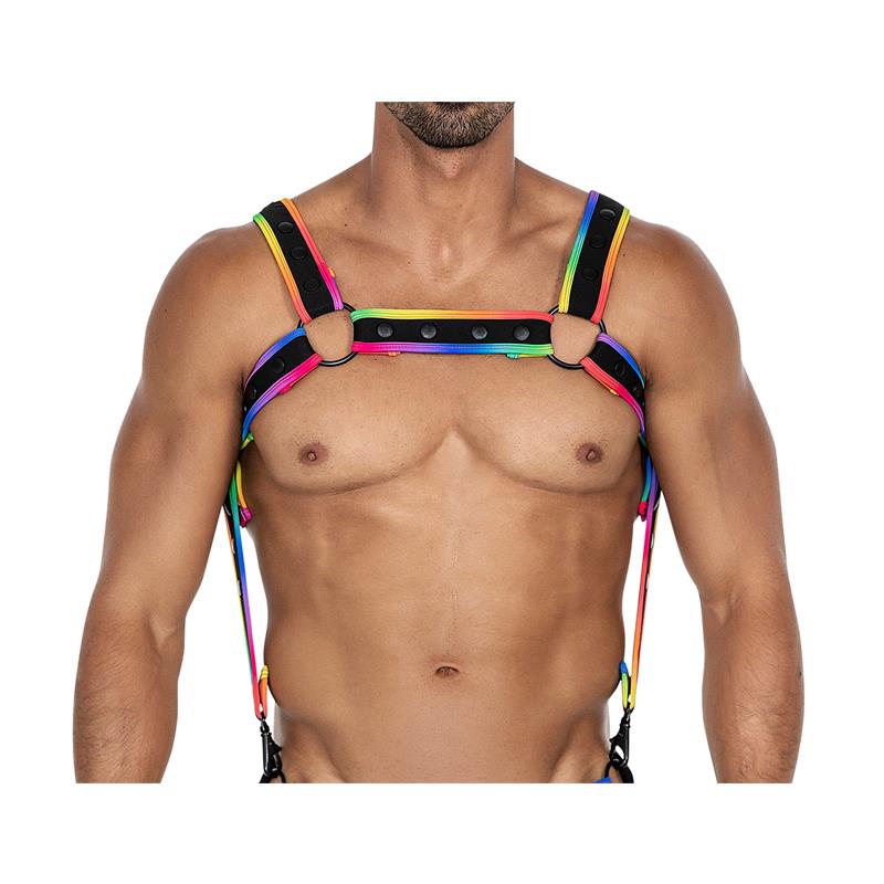 H4RNESS05 Arnes de Pecho Neon MultiColor Talla Unica