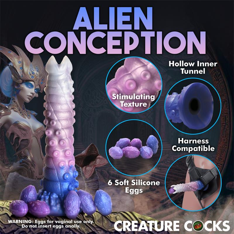 Tenta Queen Dildo Ovipositor con 6 Huevos