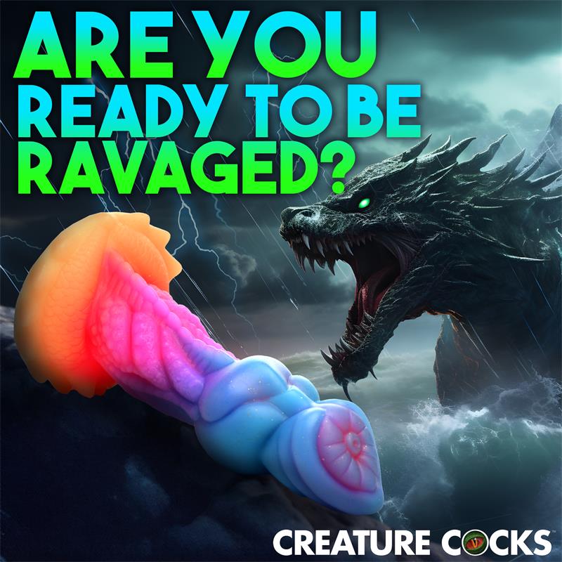 Aqua Cock Dildo Brilla en la Oscuridad Silicona