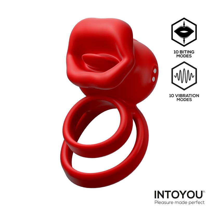 Bittey Anillo Vibrador con Biting Mordisqueo