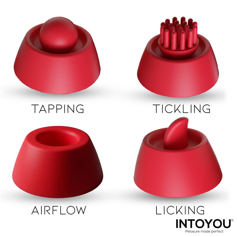 Beeny Estimulador con 4 Cabezales Succion Tapping Tickling y Licking