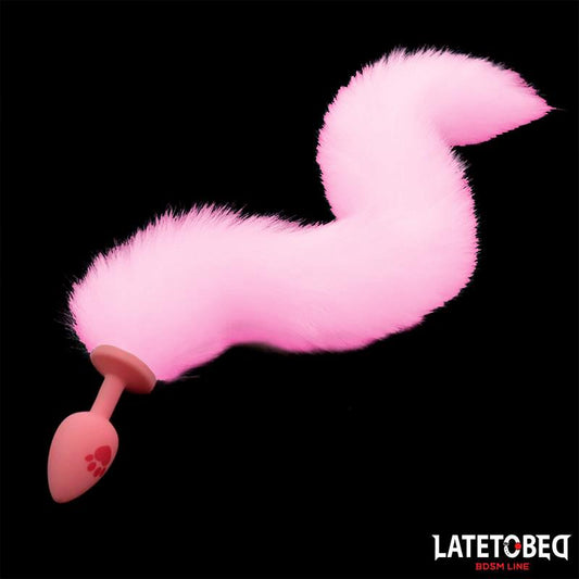 Plug Anal Rosa con Cola de Zorro Rosa