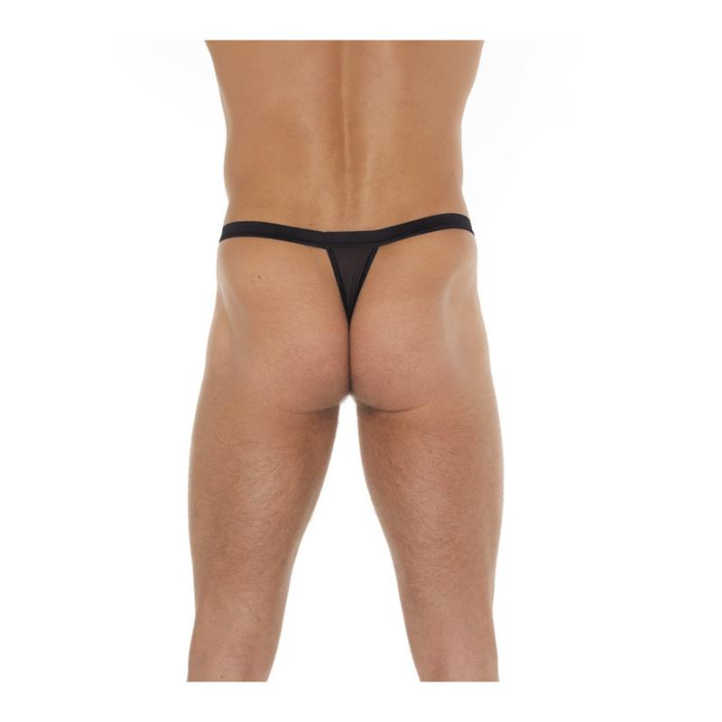 Tanga con Tiras Negro y Leopardo Talla Unica