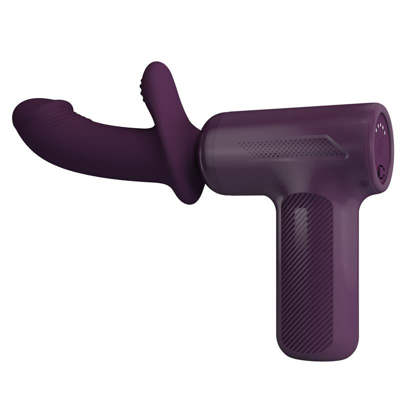 Dj Scholar Pistola de Masaje con Dildo Funcion Empuje Purpura