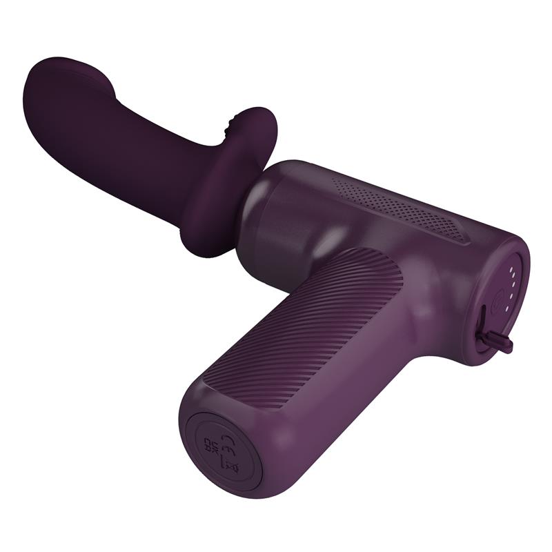 Dj Scholar Pistola de Masaje con Dildo Funcion Empuje Purpura