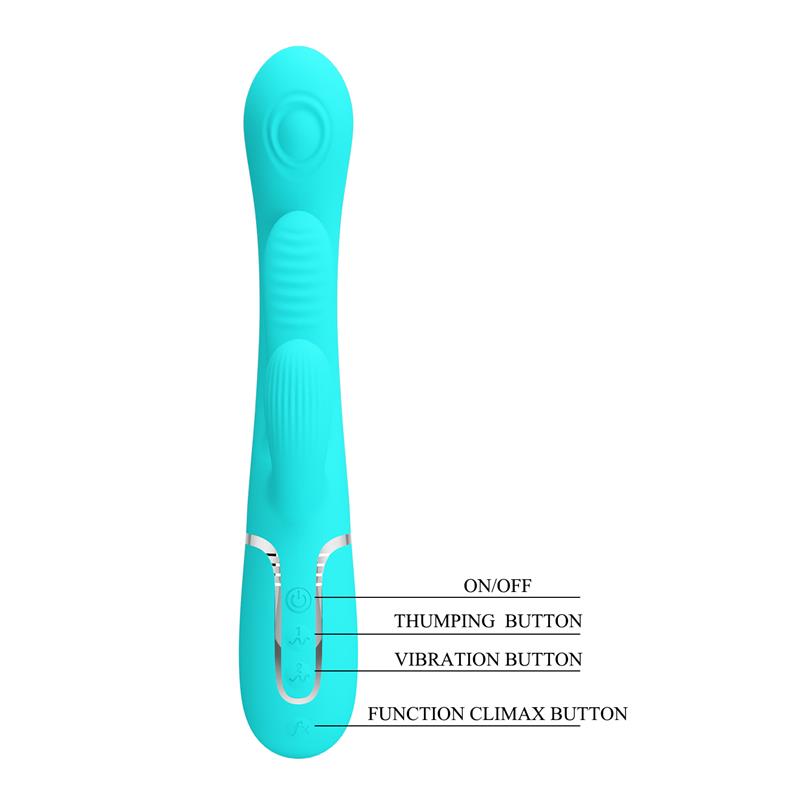 Shania Vibrador con Lengua y Thumping Turquesa