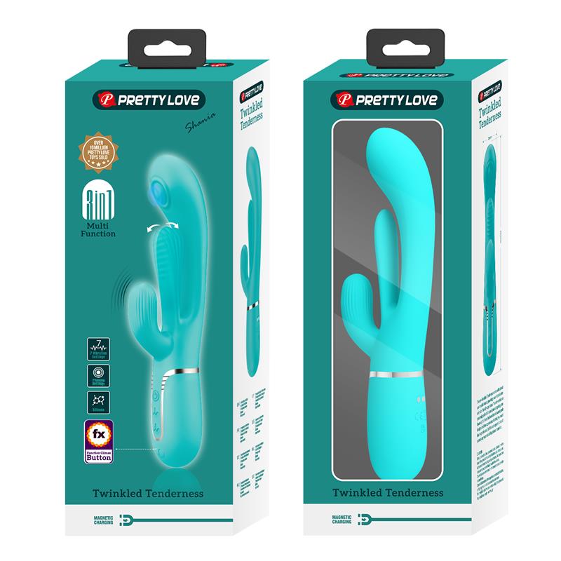 Shania Vibrador con Lengua y Thumping Turquesa