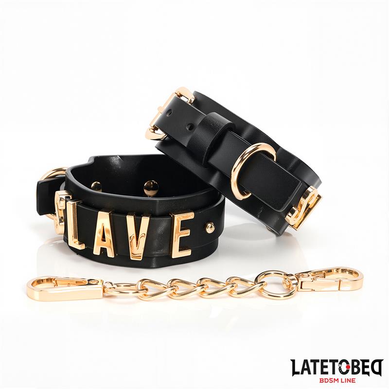 Esposas para Tobillos SLAVE con Cadena Dorada