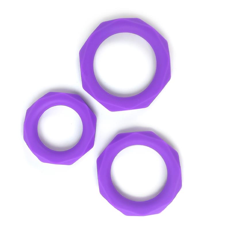 Set de 3 Anillos para el Pene Silicona Purpura