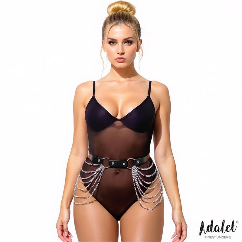 Nadine Cinturon Cuero Vegano con Cadenas Tall Unica