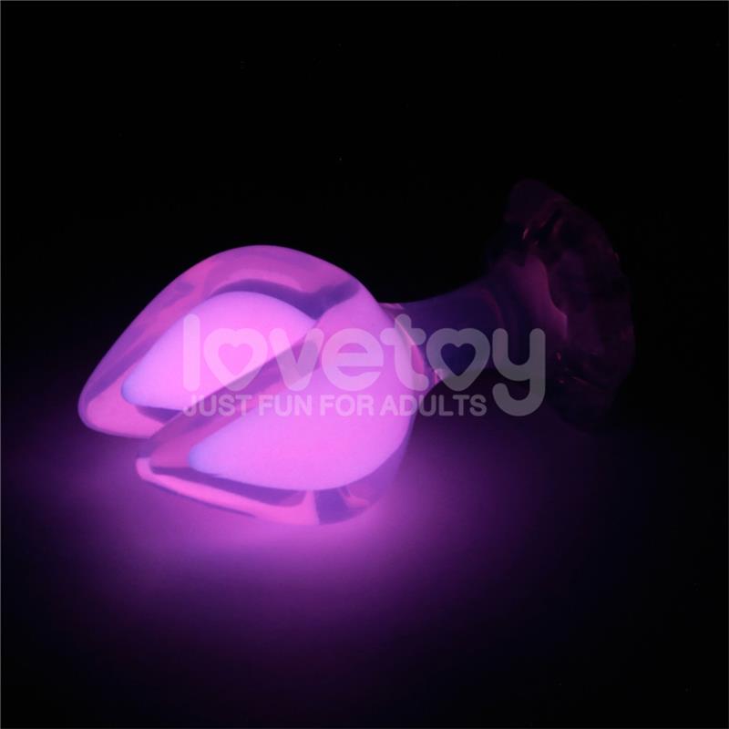 Gemoria Plug Anal Silicona Doble Punta Brilla en la Oscuridad