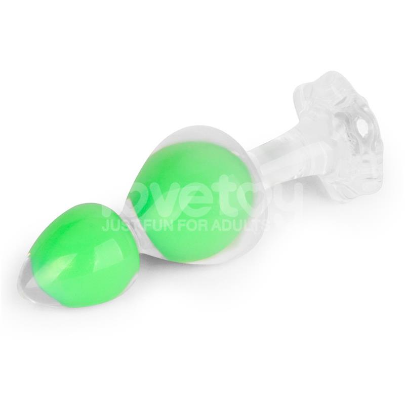 Gemoria Plug Anal Silicona Bola Interna Acero Brilla en la Oscuridad