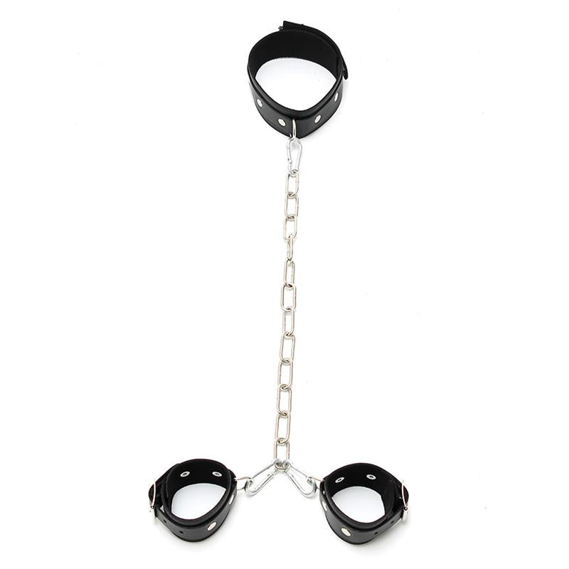 Collar con Esposas Cadena Ajustables