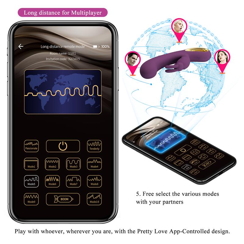 Liam Vibrador Punto G Silicona con APP Morado