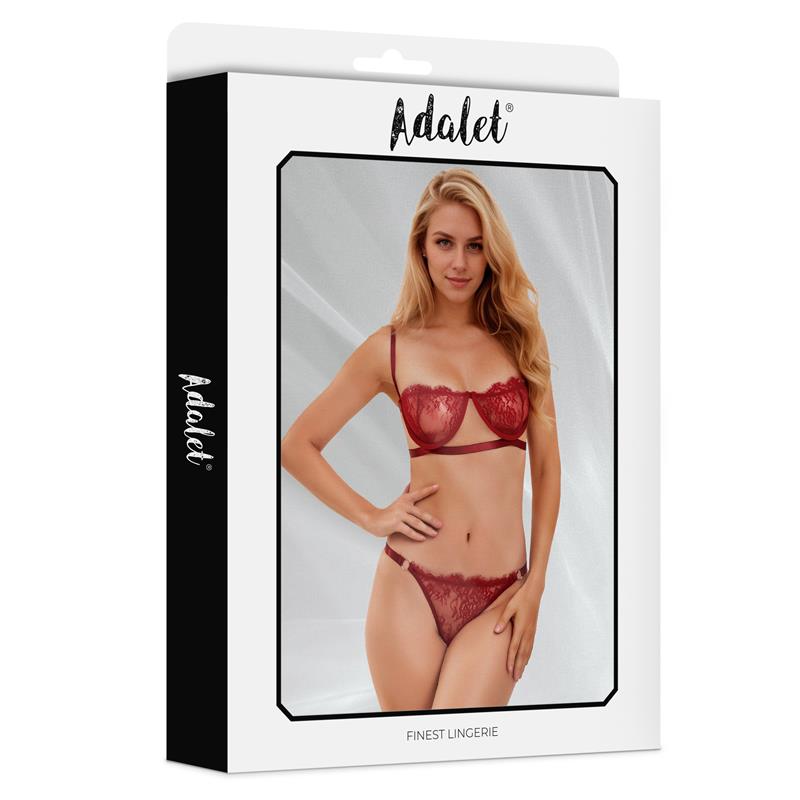Mia Set Sujetador y Tanga de Encaje Burgundy