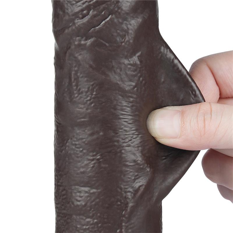 Dildo Dual Layer Piel Deslizante Retractil 95